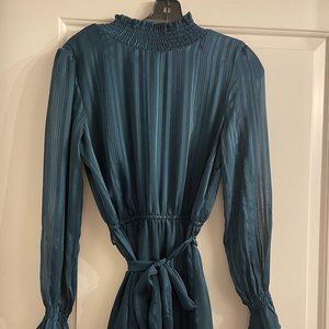Dress Forum Los Angeles: Teal High Neck Tie Dress
